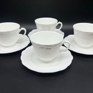 Wedgwood Metallised Plain Tea Cup Saucer Sets(Set of 4) England Bone China